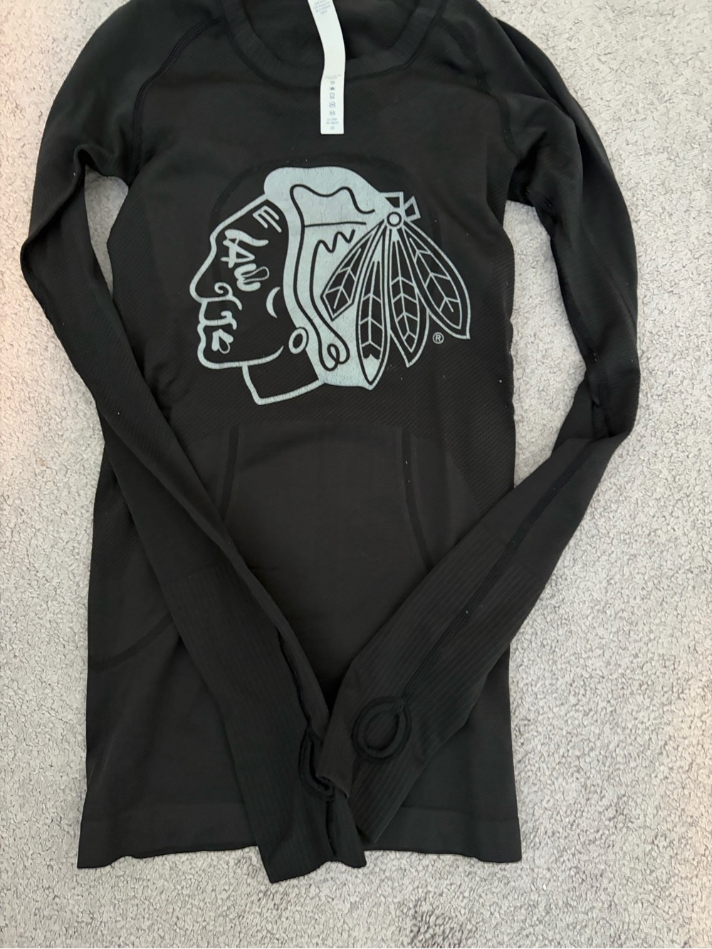 lululemon athletica Black Graphic Long Sleeve Top